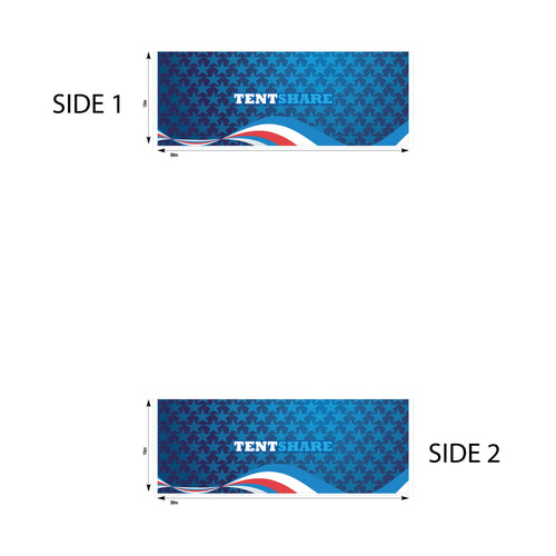 10 Foot Half Wall 600D Custom Printed Double Sided