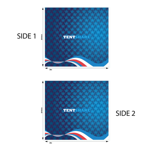 8 Foot Full Wall 600D Custom Printed Double Sided