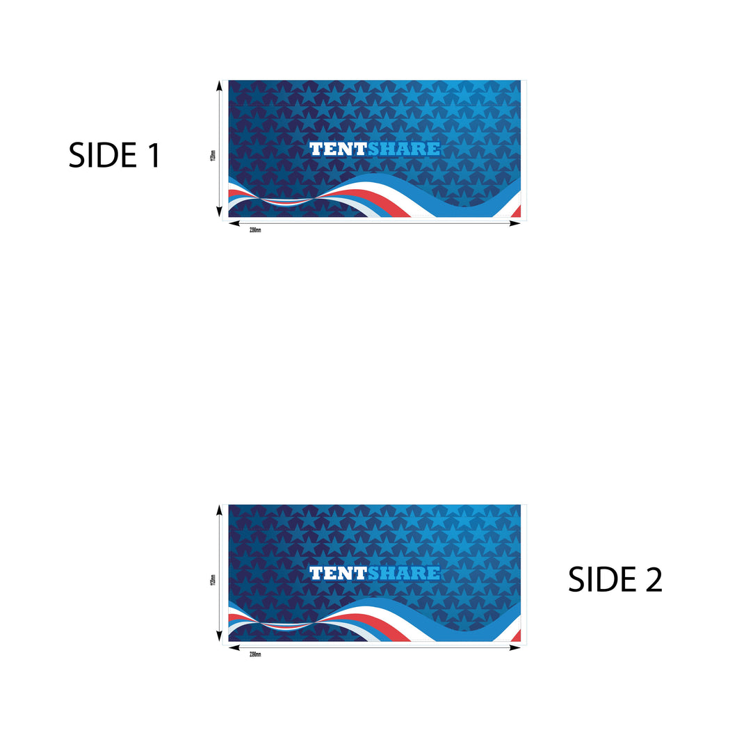 8 Foot Half Wall 600D Custom Printed Double Sided