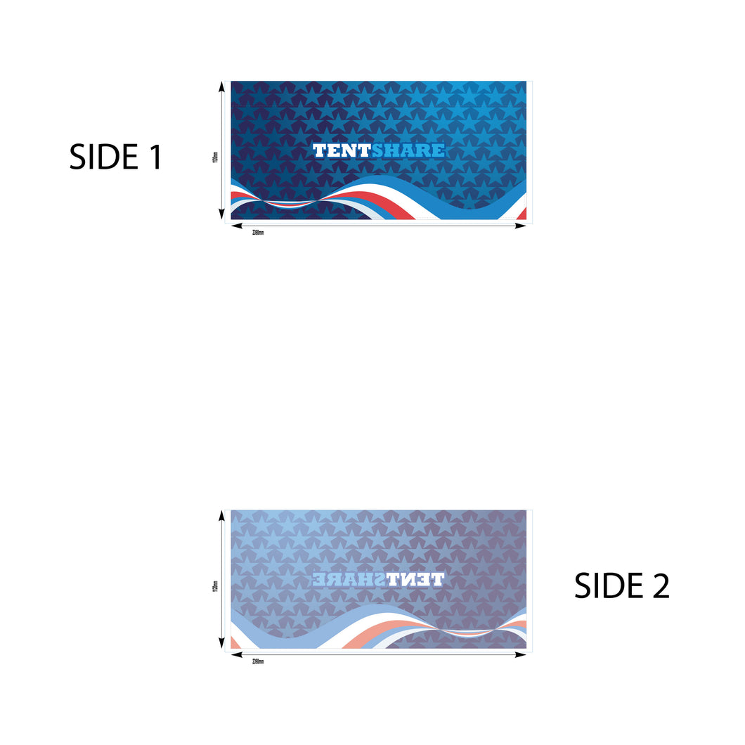 8 Foot Half Wall 600D Custom Printed Single Sided