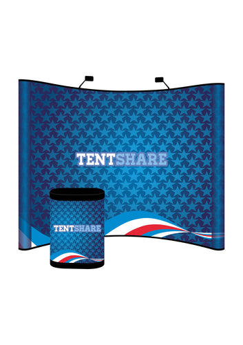 Promotional Pop Up Booth Curve Media Wall 8x10